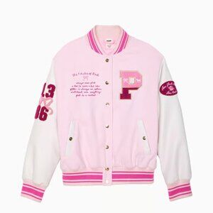 LoveShackFancy x Pink Varsity Jacket, Medium